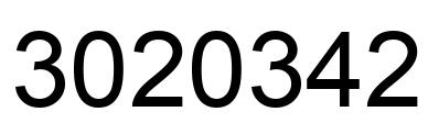 Number 3020342 black image