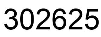 Number 302625 black image