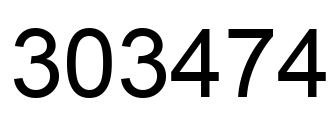 Number 303474 black image