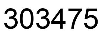 Number 303475 black image