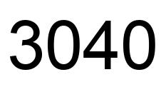 Number 3040 black image