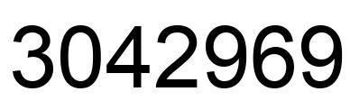 Number 3042969 black image