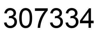 Number 307334 black image