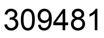 Number 309481 black image
