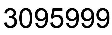 Number 3095999 black image