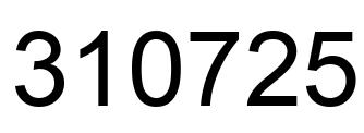 Number 310725 black image