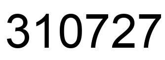 Number 310727 black image