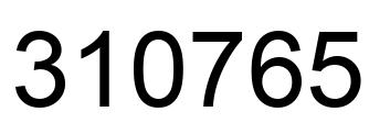 Number 310765 black image