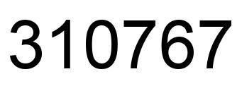 Number 310767 black image