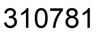 Number 310781 black image