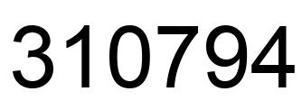 Number 310794 black image