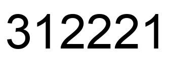 Number 312221 black image