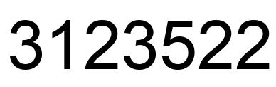 Number 3123522 black image