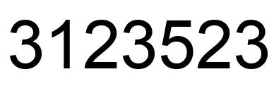 Number 3123523 black image