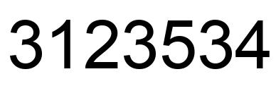 Number 3123534 black image
