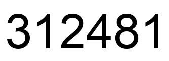 Number 312481 black image