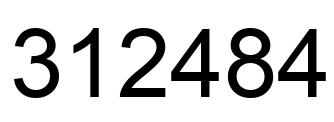 Number 312484 black image