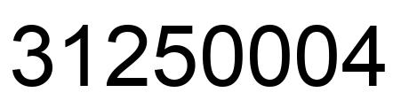 Number 31250004 black image