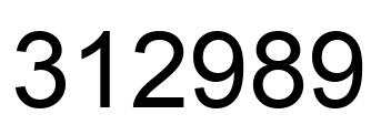 Number 312989 black image