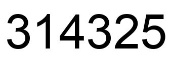 Number 314325 black image