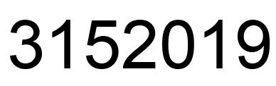 Number 3152019 black image