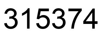 Number 315374 black image