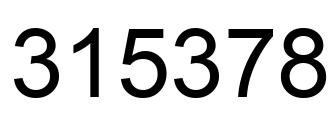 Number 315378 black image
