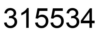Number 315534 black image