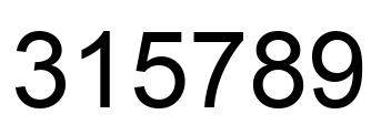 Number 315789 black image