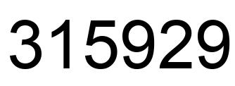 Number 315929 black image