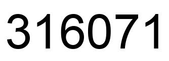 Number 316071 black image