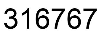 Number 316767 black image