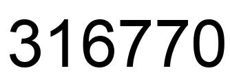Number 316770 black image