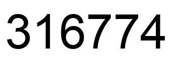 Number 316774 black image