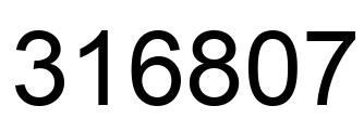 Number 316807 black image