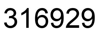 Number 316929 black image