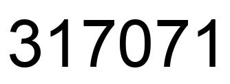 Number 317071 black image