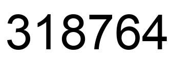 Number 318764 black image