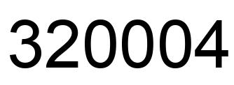 Number 320004 black image