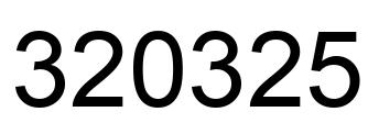 Number 320325 black image