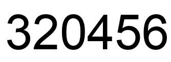 Number 320456 black image
