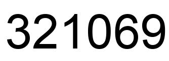 Number 321069 black image