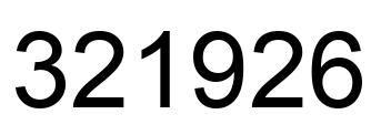 Number 321926 black image
