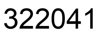 Number 322041 black image