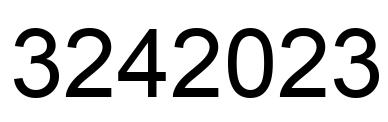 Number 3242023 black image
