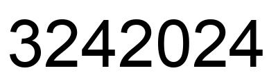 Number 3242024 black image