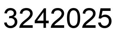Number 3242025 black image