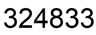 Number 324833 black image