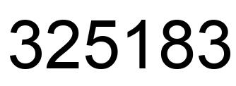 Number 325183 black image