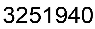 Number 3251940 black image